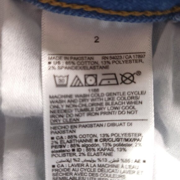 Old Navy Womens OG Straight High Jeans 2 Button Fly Light Wash Distressed - Picture 10 of 10